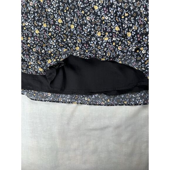 Madewell Womens Sz S black floral shirt dress button front Bohemian Cottagecore - Picture 10 of 10